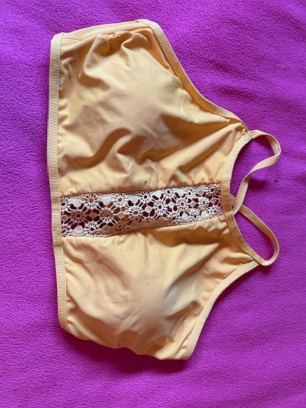 2/$25 Ardene Yellow Criss-Cross Bikini Top Ladies Size M